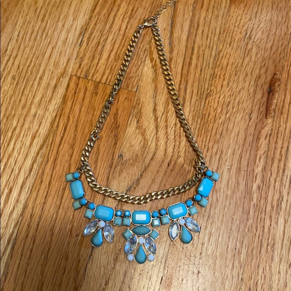 Mint green and blue necklace
